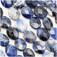 Sodalite Faceted Oval Gemstone Beads Dark (N) Approximate size 8 x 10mm