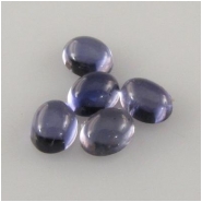 5 Iolite oval cabochon loose cut gemstones (N) Approximately 3 x 4mm