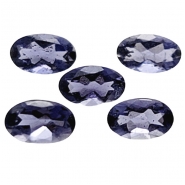 5 Iolite Faceted Oval Loose Cut Gemstones (N) 3 x 5mm